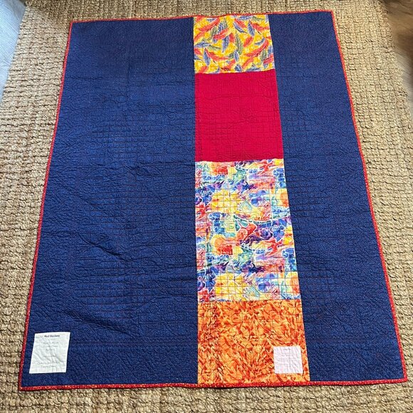(HD) Handcrafted Quilt. Spring Fling & Red Baskets– A Collector’s Quilt - Picture 2 of 10